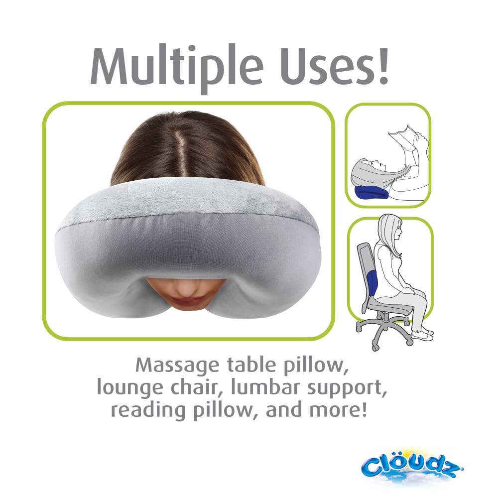 Cloudz Microbead Travel Neck Pillow - Navy Blue