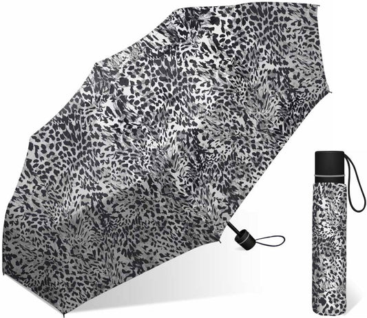 Nicole Miller 42" Manual Super Mini Umbrella - Blk/Wh Animal
